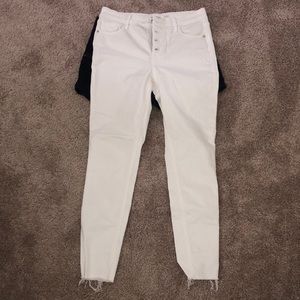white rockstar super skinny high rise jeans